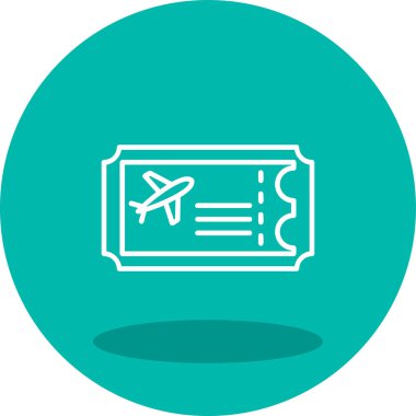 Uçak Bilet simge vektör çizim