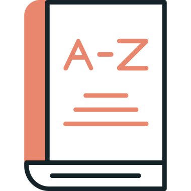 kitap simgesi, gramer konsepti, vektör illüstrasyonu