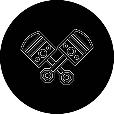 Pistons simgesi, vektör illüstrasyonu basit tasarım