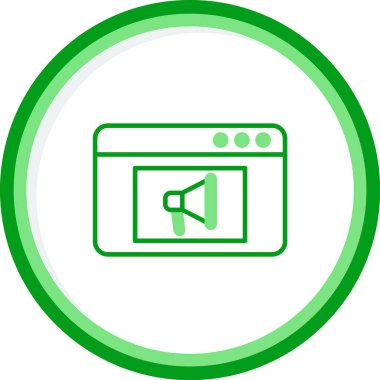 Video Reklam simgesinin vektör illüstrasyonu               