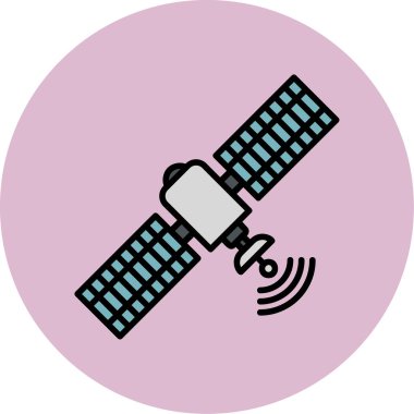 Uydu. Web simgesi basit illüstrasyon 