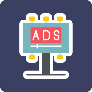 Reklam panosu simgesi, vektör illüstrasyonu basit tasarım