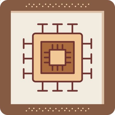 İşlemci. Web simgesi basit tasarım 