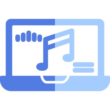 dizüstü bilgisayar vektör illüstrasyonu üzerine nota