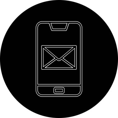 Telefon mesajı simge vektör çizim