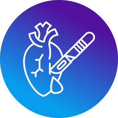 Kalp cerrahisi simgesi, vektör çizimi basit tasarım