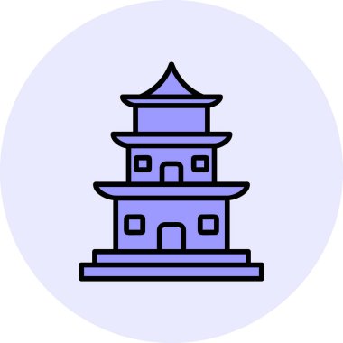 Tapınak binası Web simgesi basit illüstrasyon