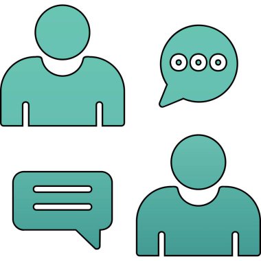 sohbet simgesi, vektör illüstrasyonu basit tasarım