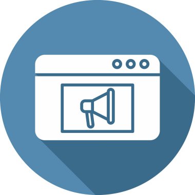 Video Reklam simgesinin vektör illüstrasyonu               