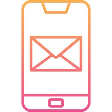 Telefon mesajı simge vektör çizim