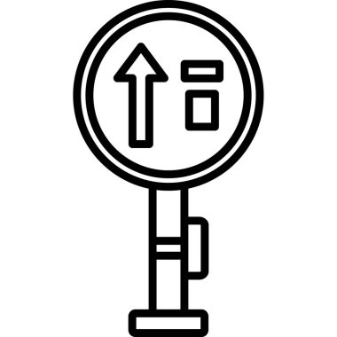 Yol tabelası. Web simgesi basit illüstrasyon