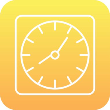 Duvar saati. Web simgesi basit illüstrasyon