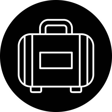 Bavul web simgesi, vektör çizim