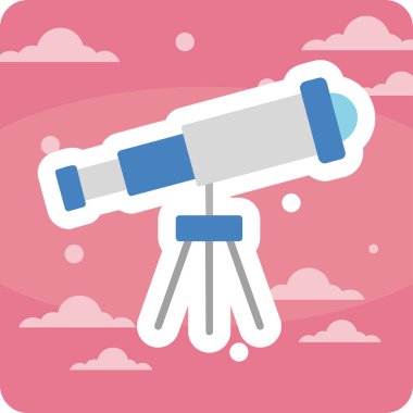 Teleskop. Web simgesi basit illüstrasyon