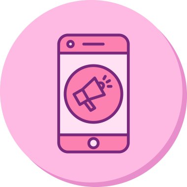 Sosyal medya tanıtım simgesi, vektör illüstrasyonu basit tasarım