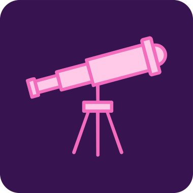 Teleskop. Web simgesi basit illüstrasyon