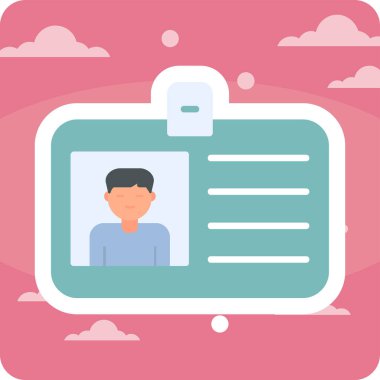 Kimlik kartı web simgesi, vektör illüstrasyonu