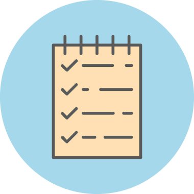 Kontrol listesi. Web simgesi basit illüstrasyon 