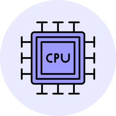 cpu icon, vector illustration simple design