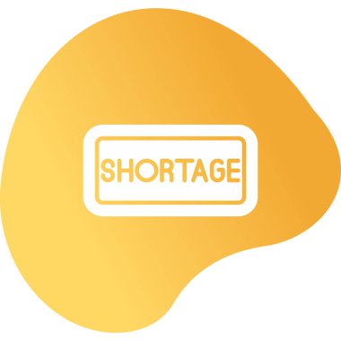 Kelime kıtlığı, düz simge, vektör illüstrasyonlu tabela