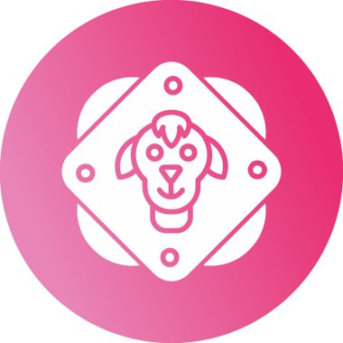 Keçi hayvan simgesi, vektör illüstrasyonu