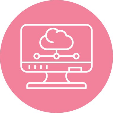 bulut hesaplama web simgesi vektör illüstrasyonu 