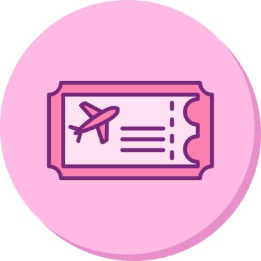 Uçak Bilet simge vektör çizim