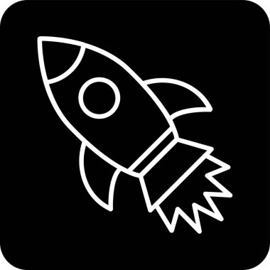 İzole edilmiş arkaplanda roket ağ simgesi