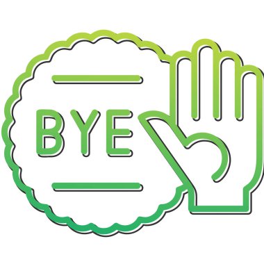 El dalgası vektör simgesi, elveda sembolü. Web ya da mobil uygulama için basit, düz tasarım