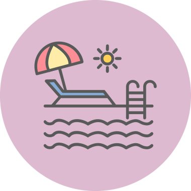 yüzme havuzu ikonu vektör illüstrasyonu