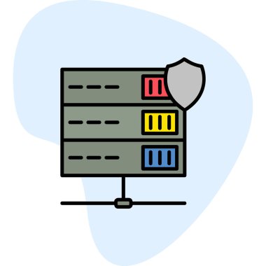 Sunucu Koruma Ağı simgesi basit illüstrasyon              