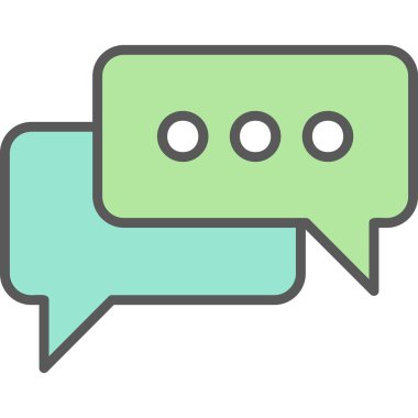 Sohbet baloncukları simgesi, vektör illüstrasyonu basit tasarım