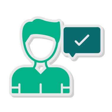 Düz simge, vektör gösterimi yanıtla 