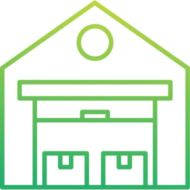 Depo binası. Web simgesi basit illüstrasyon