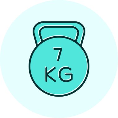 Kettlebell, ağırlık kaldırma modern simge vektörü