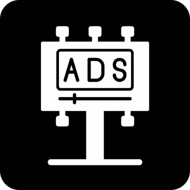 Reklam panosu simgesi, vektör illüstrasyonu basit tasarım