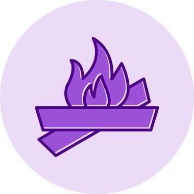 şenlik ateşi simgesi, ağ basit illüstrasyon