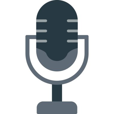 Retro mikrofon simgesi, vektör çizim 