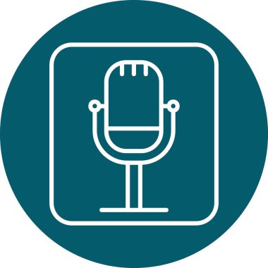 Retro mikrofon simgesi, vektör çizim 