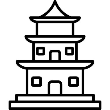 Tapınak binası Web simgesi basit illüstrasyon