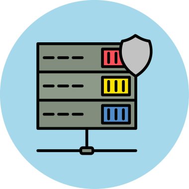 Sunucu Koruma Ağı simgesi basit illüstrasyon              