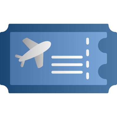 Uçak Bilet simge vektör çizim