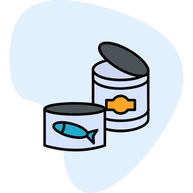 Konserve yemek ikonu. Web için basit illüstrasyon simgesi