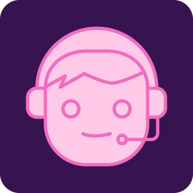 Çağrı Merkezi, operatör simgesi vektör çizimi