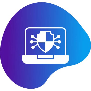 Kalkanlı veri koruma simgesi, vektör illüstrasyonu basit tasarım