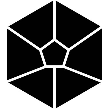 soyut ikosahedron şekli ağ simgesi