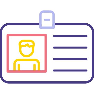Kimlik kartı web simgesi, vektör illüstrasyonu