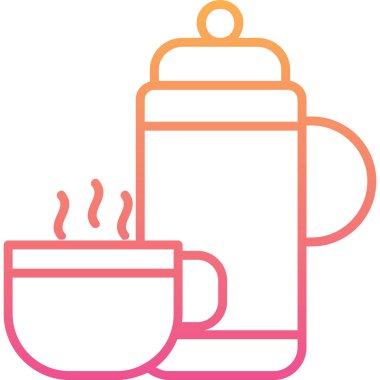 Kap ikonlu termos. Web basit illüstrasyonu