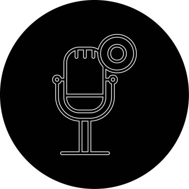 mikrofon simgesi, vektör illüstrasyonu basit tasarım