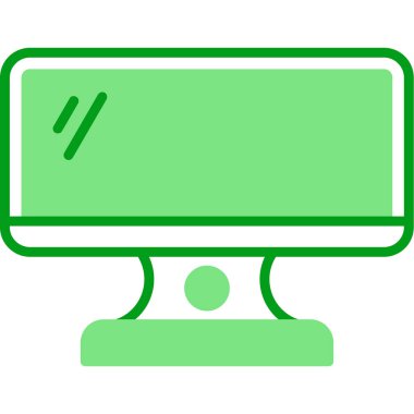 Bilgisayar monitörü. Web simgesi basit illüstrasyon 